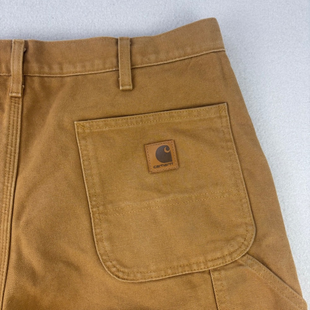 Carhartt Flannel Lined Work Pants Women 36x32 B111 BRN Duck Dungaree Carpenter